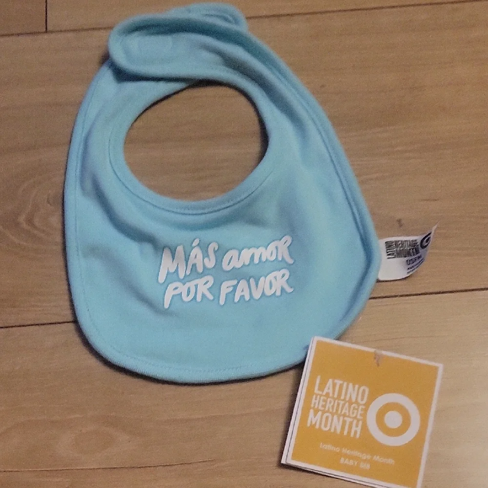 Latino Heritage Month Baby Bib in Light Blue